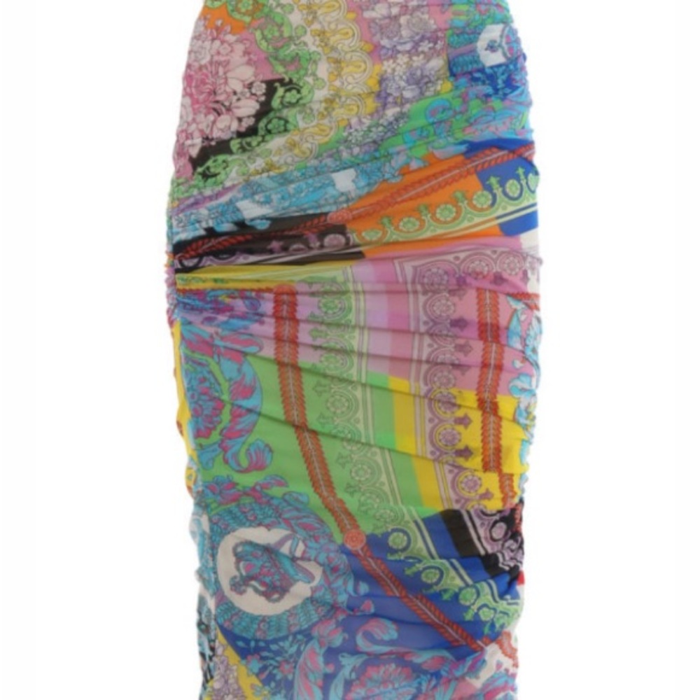 Versace Multicolor Midi Skirt